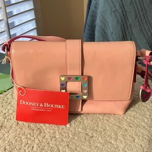 Dooney & Bourke Pink Crossbody Bag with Heart Accents